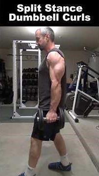 Split Stance Dumbbell Curls for better stability
