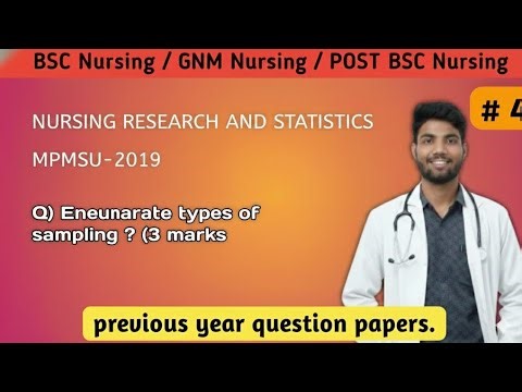 Types of Sampling | Nursing Research and Statistics | BSc Nursing 3rd Year | MPMSU | By Arun