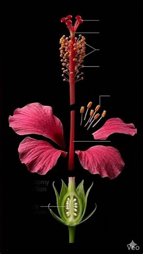 What’s Actually INSIDE a Hibiscus? 🌺 #Science #Shorts #learning
