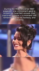 At Miss Universe 1997, a contestant’s answer stood out not for glamour or rehearsed lines, but for its raw honesty. In a competition often filled with polished speeches, her genuine words touched hearts around the world — a timeless reminder that authenticity always shines brighter than perfection. | World Beauties and Wonders