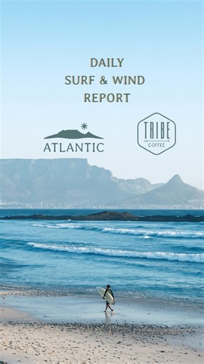 Saturday morning Atlantic surf and wind report 🌊🌬️ Mild wind this morning around 14 knots SSE. Picking up this afternoon to around 27 knots💨 Min swell today. Waves less than a foot🌊 High tide - 08:00 Low tide - 14:35 Good day for some kiting💨 Share the stoke and have a Lekker Saturday🌊🌞 Powered by @tribecoffeeroasting | Atlantic Surf