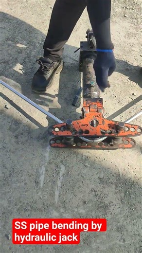 SS pipe bending by hydraulic machine