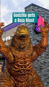 Godzilla goes to Taco Bell for a Baja Blast. #godzilla #tacobell #bajablast #stopmotion #hiyatoys