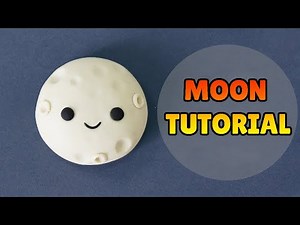 🔴 DIY How to Make MINIATURE MOON kawaii - Easy Polymer Clay Food, Fondant, plastilina tutorial DIY