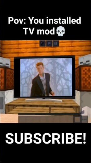 Pov: You installed TV mod☠️ #minecraftmemes, #rickroll, #minecraft, #minecraftedits #minecraftshorts