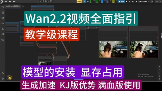 Wan2.2使用全面指引教程！模型的安装 GGUF量化选择 显卡占用优化 生成加速 KJ插件优势 满血版Wan2.2