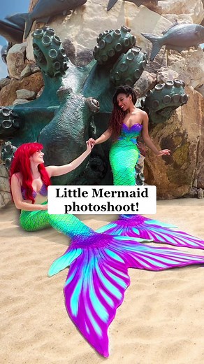 Mermaid photoshoot with our new Ariel’s Melody tails at an amazing Neptune statue! @mermaid_aziza The Virginia Mermaid #mermaid #littlemermaid #thelittlemermaid #fbreels #fbreelsvideo | Finfolk Productions