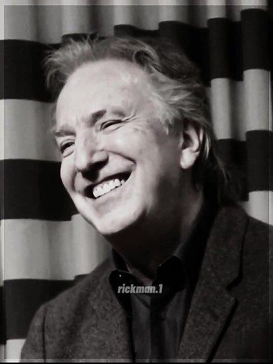 Alan Rickman smiling and laughing (Alan is sooo cute) #alanrickman #smile #laugh #cute #fy #fyp #slowmo #blackandwhite #cute #edit #darkred