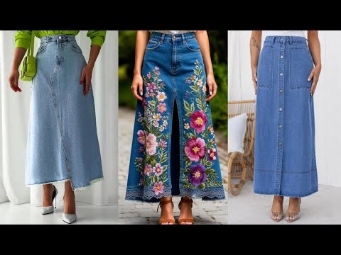 Modest Denim Skirt Outfit Ideas