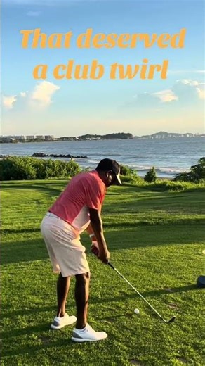 That golf swing deserved a club twirl.