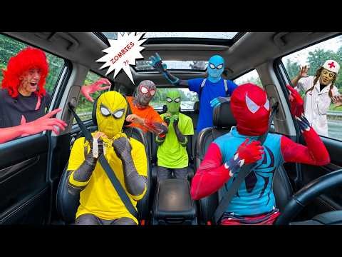 Escape The Car ! 6 Spider-Man Bros Vs Zombies Serbian Dancing in Abandoned Building ! ( Action POV )