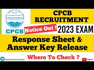 🔴CPCB Response Sheet & Answer Key Check