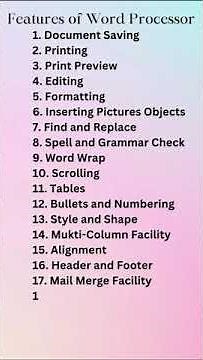 Features of Word Processor| Word Processor #shorts