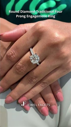 Round Diamond Traditional Four Prong Engagement Ring