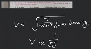 The density of the stretched string is changed by 2 \% without ... | Filo