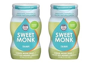 SweetMonk - 100% Pure Original Monk Fruit Sweetener Liquid Sugar Substitute - 1.7oz | No Water Added MonkFruit Extract | 0 Calorie Keto Friendly MonkFruit Drops | Vegan Gluten Free | No Stevia (2-Pack)