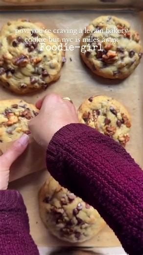 this is the ingredients you need for these cookies: cups 2 tbsp (265g) all purpose flour 2 tsp (10g) corn starch 1/4 tsp baking soda 1/4 tsp baking powder 3/4 cup (180g) dark brown sugar 1/2 cup (100g) granulated sugar 1 cup (225g) European style salted butter, cold (cut into cubes) 1 tbsp vanilla bean paste 1 cup (120g) toasted walnuts 1 egg 1 egg yolk, cold 3/4 (115g) cup semi sweet chocolate chips 1/2 cup (75g) milk chocolate chips 1/2 tsp espresso ##recipe##cookie##cookies##chocolatechip#bak