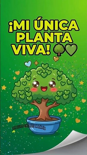 Cómo Dibujar un Árbol Kawaii Fácil 🌳✨ Dibujos fáciles a lápiz