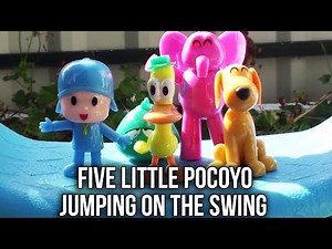 Five Little Pocoyo Jumping On the Swing | Five Little Monkeys Jumping on the Bed Nursery Rhyme