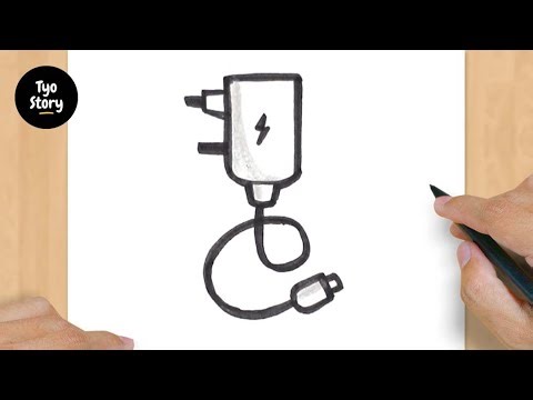 #842 How to Draw a Phone Charger - Easy Drawing Tutorial