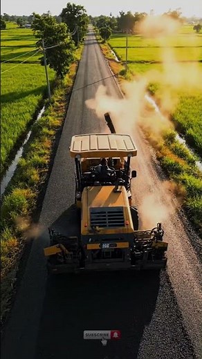 Asphalt Paver Spreading Hot Asphalt on a Road Project | Realistic Heavy Equipment 4K