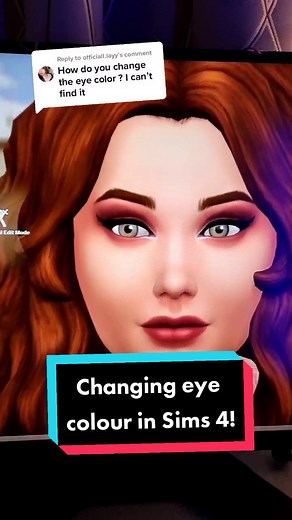 Reply to @officiall.layy Here's how to change the eye colour of your sims! #sims #sims4 #thesims4