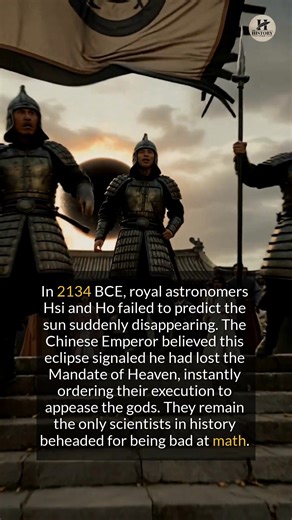 Imagine having a job where a math error gets you executed by the Emperor. 🌑⚔️📜 #historyfacts #ancientchina #astronomy | The History Page