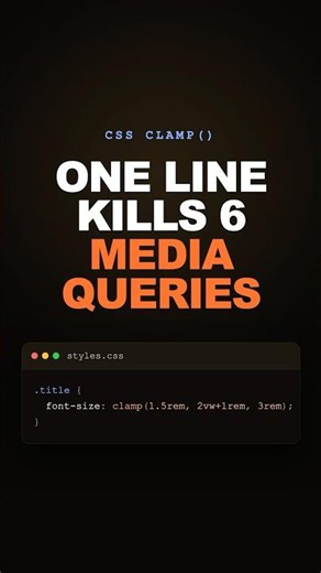 CSS clamp() Kills 6 Media Queries #Shorts