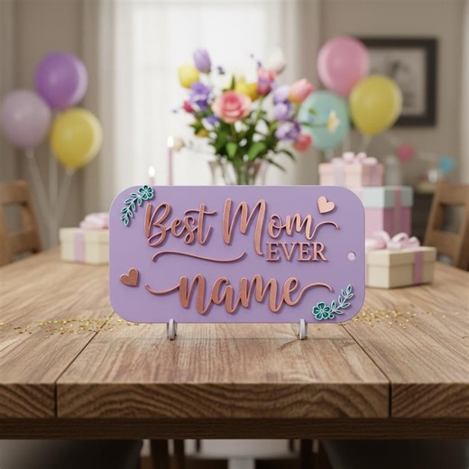 Custom Mom Name Plate STL | Personalized Mother's Day Decor or Keychain | Best Mom Gift | (STL File) - Etsy