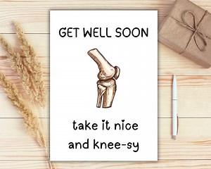 Knee Replacement Get Well Card: Cheerful Recovery (PDF Download 5x7in) - Etsy Canada