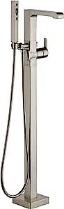 Delta Ara Freestanding Tub Faucet with Hand Held Shower, Brushed Nickel Floor Mount Tub Filler, Stainless T4767-SSFL (Valve Not Included)