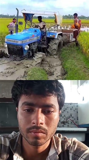 Sonalika 4WD tractor stuck in deep mud | tractor trolley stuck #tractor #shorts #shortvideo #auto