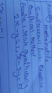 Solve the following simultaneous linear equations graphically:... | Filo