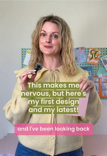 I might regret this, but I wanted to show you guys the comparison between my old work and our new designs! As you can see, there’s a clear difference. I am so fond of these early designs though - I was brave enough to start and look where it has led to! 💚💜 #meetthemaker #creativejourney #indiepublisher #newcollection2026 #designprocess