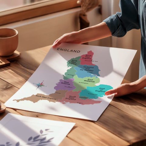 England Map With Regions and Major Cities, UK Geography Poster for Kids Classroom Homeschool, Educational Wall Decor Printable Map - Etsy