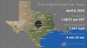 The passage of the Moon's shadow over Texas https://www.greatamericaneclipse.com/texas-2024-eclipse #eclipse2024 | Eclipse Atlas