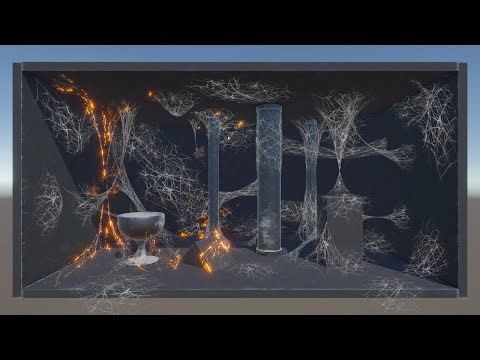 Unity Flammable spider web | Demo for the Unity Asset Store