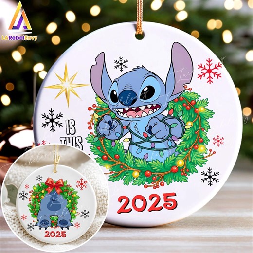 Blue Alien Christmas Ornament Front & Back PNG, Angry Holiday Wreath Ornament, Cute Cartoon Christmas Round Decoration, Digital Download - Etsy