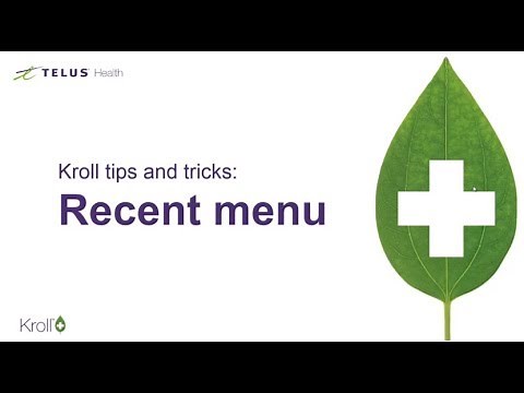 Kroll tips and tricks: recent menu