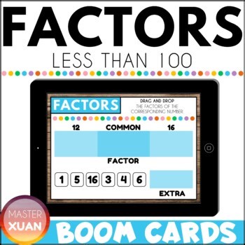 Finding Factors Pairs Math Centers 4th Grade Practice Quiz Activity Boom Cards