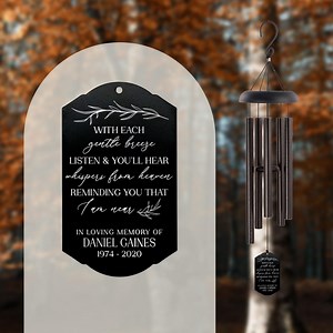 Personalized Whispers From Heaven Wind Chime | in Memory of Wind Chime Gift | Memorial Wind Chime | Sympathy Gift | Passed Loved One Gift - Etsy