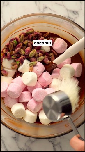 Turkish Delight Rocky Road with Soft Marshmallows and Crunchy Pistachios
