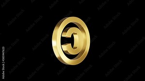 3D copyright symbol spinning. Alpha channel. Seamless looping.