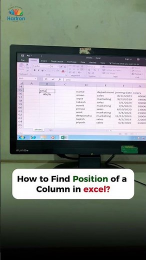 How to Find Column Number in Excel | MS Excel Tips and Tricks | Hartron Skill Centre Sonipat