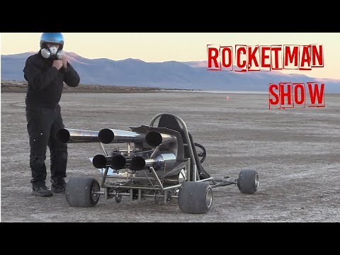 Crazy Rocketman: Running the "beast" Jet go kart on the road.
