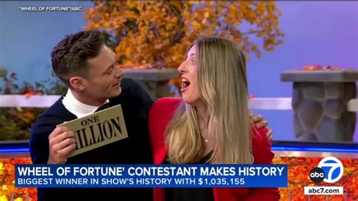 A Connecticut woman became the biggest winner in "Wheel of Fortune" history Tuesday night after taking home more than $1 million in prizes. See the full story here: https://abc7.com/post/wheel-fortune-contestant-makes-history-biggest-winner-shows/17913500/ | ABC7 Morning Show