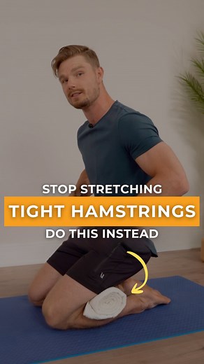 Stretching tight hamstrings might actually make the problem worse. If your pelvis is stuck in an anterior pelvic tilt, your hamstrings are already in a chronically lengthened position. This sends a signal to your brain that they’re “tight,” even though they’re not short - they’re actually overstretched. Hamstrings can feel tight for two reasons: being too short or too long. When they’re too long, other areas in your posterior chain can also suffer, like your calves, which share a direct fascial