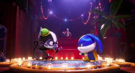 Playful Boxing Match Between Animated Rabbit and Monkey