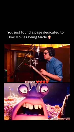 How Movies Being Made on Instagram: "This scene shows Tamatoa stealing the spotlight with exaggerated expressions and comedic timing. On screen, the character feels alive and unpredictable, but it all begins in a quiet recording booth. Every pause, growl, and sarcastic line was carefully performed to shape the animated personality audiences instantly remember and enjoy. Behind the scenes, the actor records multiple takes while animators study voice rhythm and emotion. Facial movements, eye direc