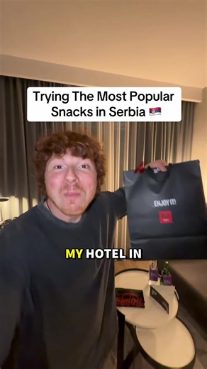 27 year old American YouTuber receives Serbian snack basket in Belgrade 🇷🇸 This video is filmed in Belgrade Serbia at the Radisson red Hotel and include includes all of the local and most popular snack snacks that can be found in Serbia. None of these snacks have I ever seen in the United States and I don’t even know if they have an American equivalent to any of these snacks I’m not sure which one to try first or which one is the best or maybe I’m still missing some but any Serbians I will tak